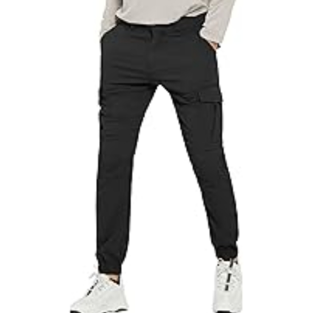 GUESS Cargo Pants Casual Hiking Pant Stretch Elastic Waist Outdoor Pants Black